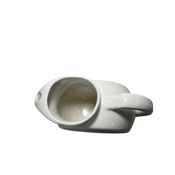 Vintage White Tilted Ice Lip Pottery Pitcher 7.5” H Mid Century *READ - Picture 12 of 16